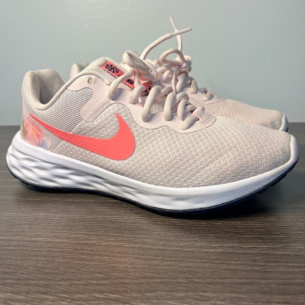 Nike Revolution 6 Next Nature Pink Floral Running Shoes DV7223-600 Womens 7.5